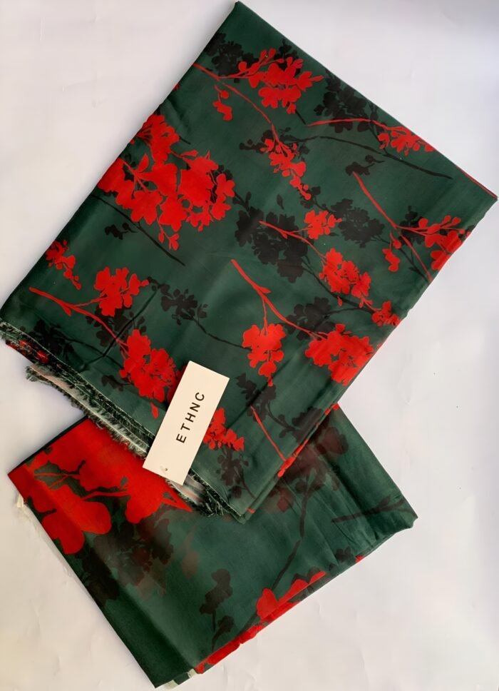 ETHNC Forest Fire Unstitched Printed Lawn Suit - Image 1