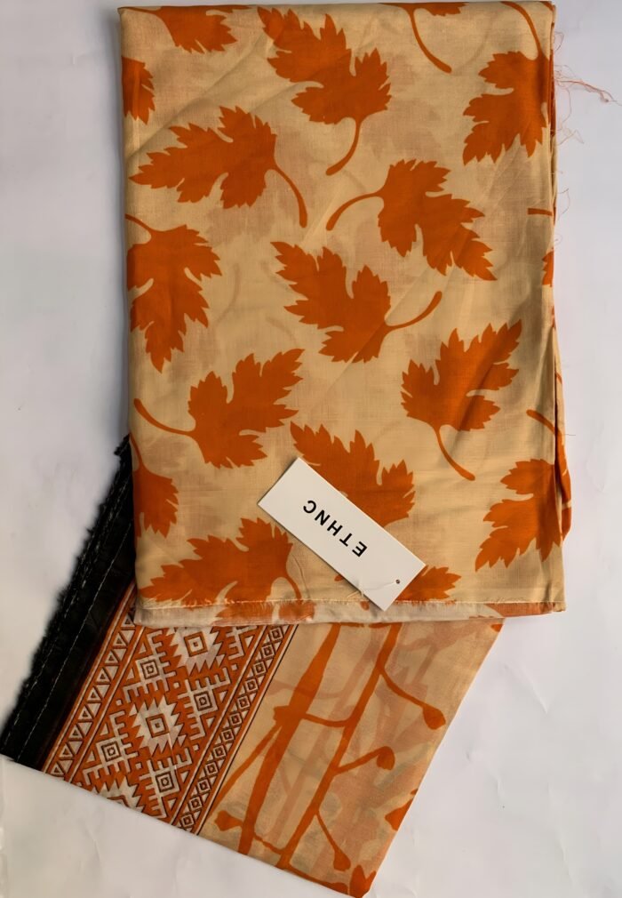 ETHNC Maple Leaf Unstitched Printed Lawn Suit - Image 1
