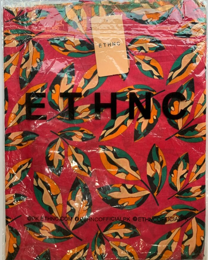 ETHNC Red Leaves Unstitched Printed Lawn Suit - Image 2