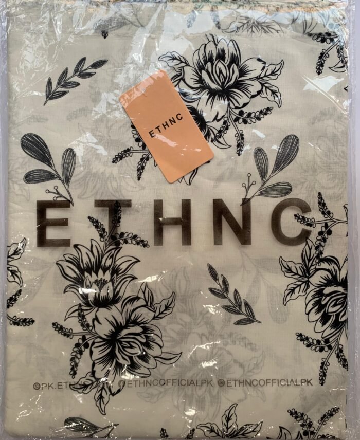 ETHNC White Floral Unstitched Printed Lawn Suit - Image 2
