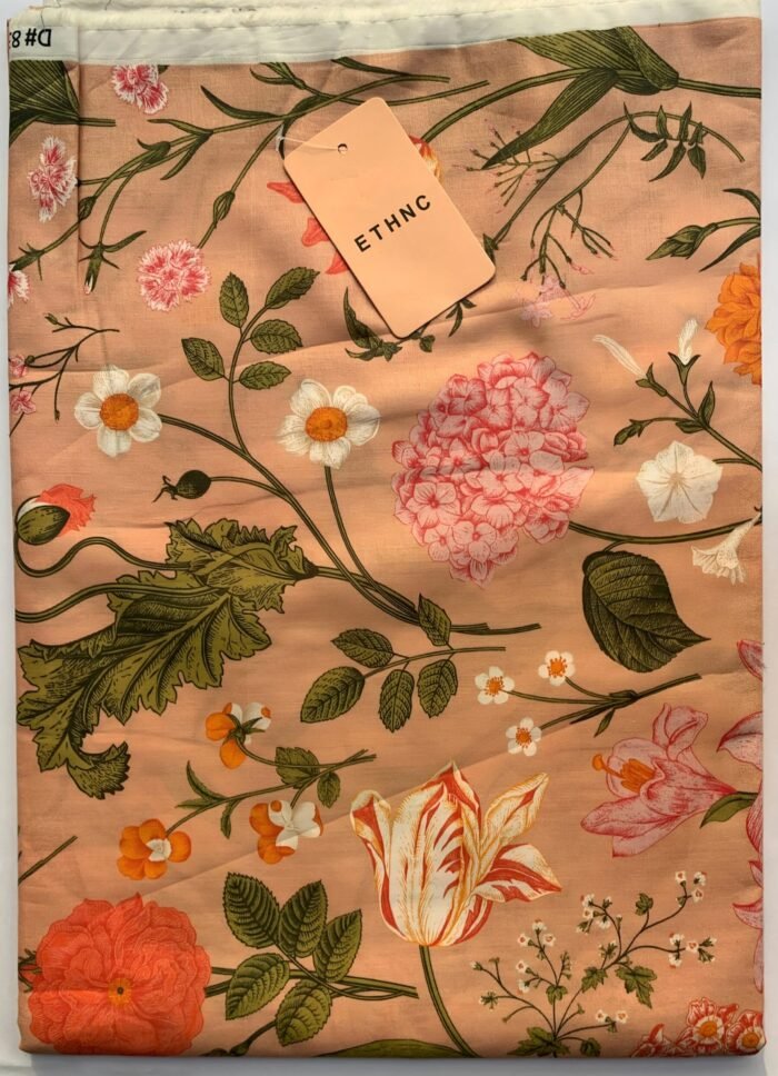ETHNC Peech Floral Unstitched Printed Lawn Suit - Image 1