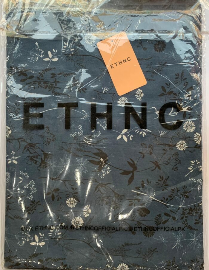 ETHNC Dark Navy Floral Unstitched Printed Lawn Suit - Image 2