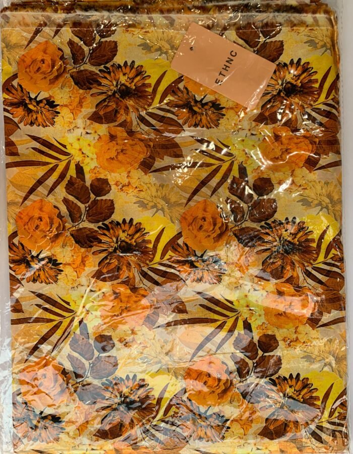 ETHNC Yellowish Floral Unstitched Printed Lawn Suit - Image 2