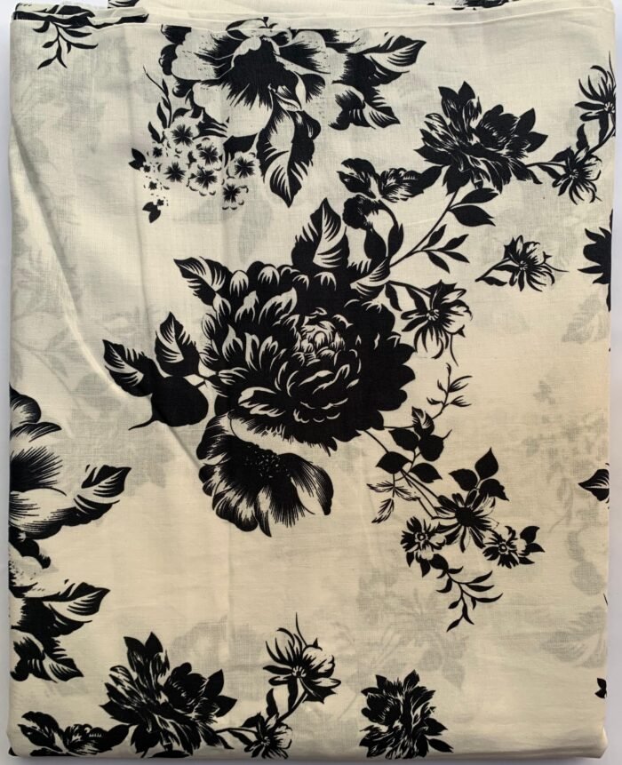 ETHNC White Floral Unstitched Printed Lawn Suit - Image 1