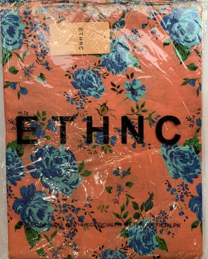 ETHNC Peach Floral Unstitched Printed Lawn Suit - Image 2
