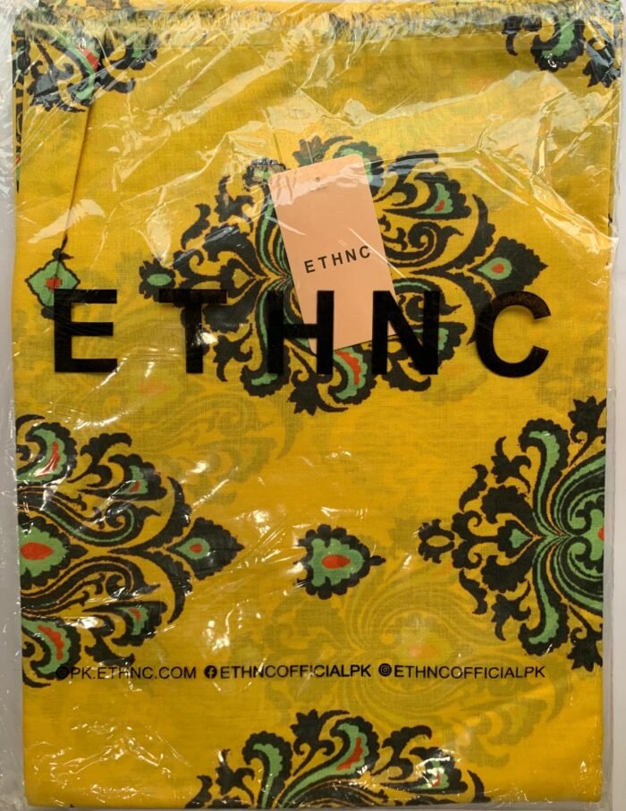ETHNC Yellow Unstitched Printed Lawn Suit - Image 2