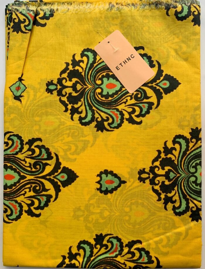 ETHNC Yellow Unstitched Printed Lawn Suit - Image 1