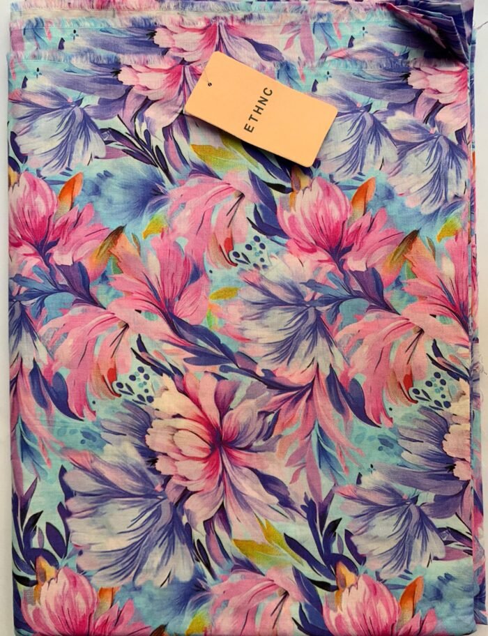 ETHNC Multi Floral Unstitched Printed Lawn Suit - Image 1