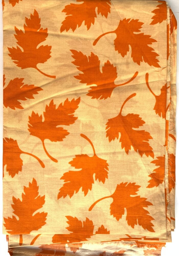 ETHNC Orange Leaves Unstitched Printed Lawn Suit - Image 1