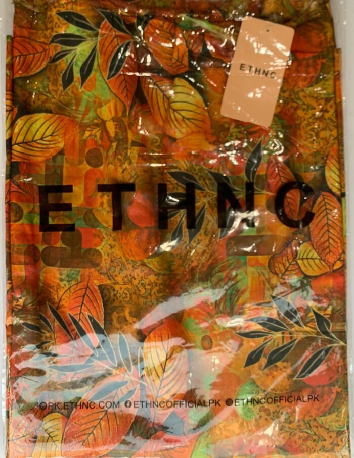 ETHNC Autumn Leaves Abstract Unstitched Printed Lawn Suit - Image 2