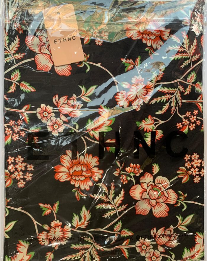 ETHNC Black Floral Unstitched Printed Lawn Suit - Image 2