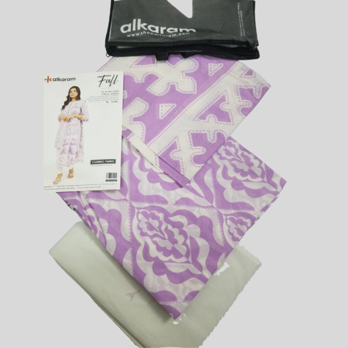 Alkaram Lavender Mist 3-Piece Lilac Lawn Suit - Image 2