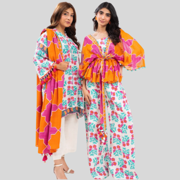 Alkaram Spring Summer Off White 3-Piece Lawn Suit - Image 1