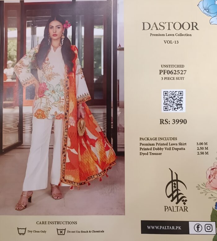 Sunset Bloom by Dastoor – 3-Piece Premium Lawn Suit - Image 1