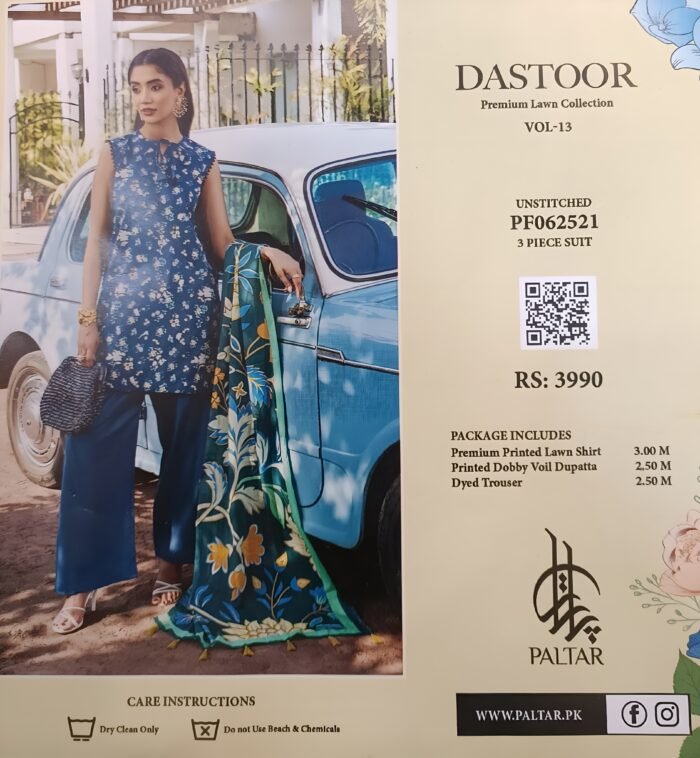 Midnight Flora by Dastoor – 3-Piece Premium Lawn Suit - Image 1